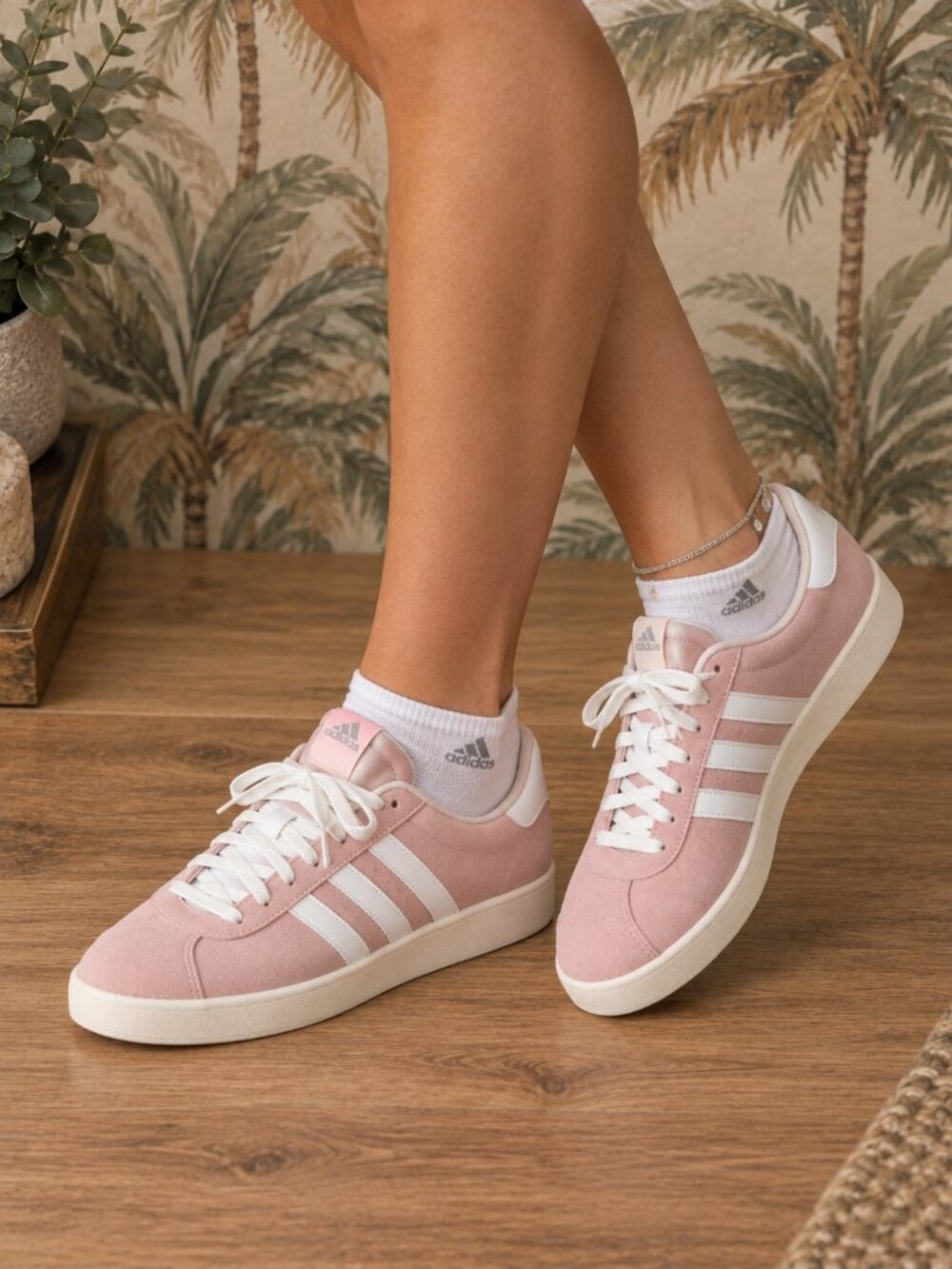Adidas Pink Suede White Stripe Sneakers Women’s Size 10 NWT